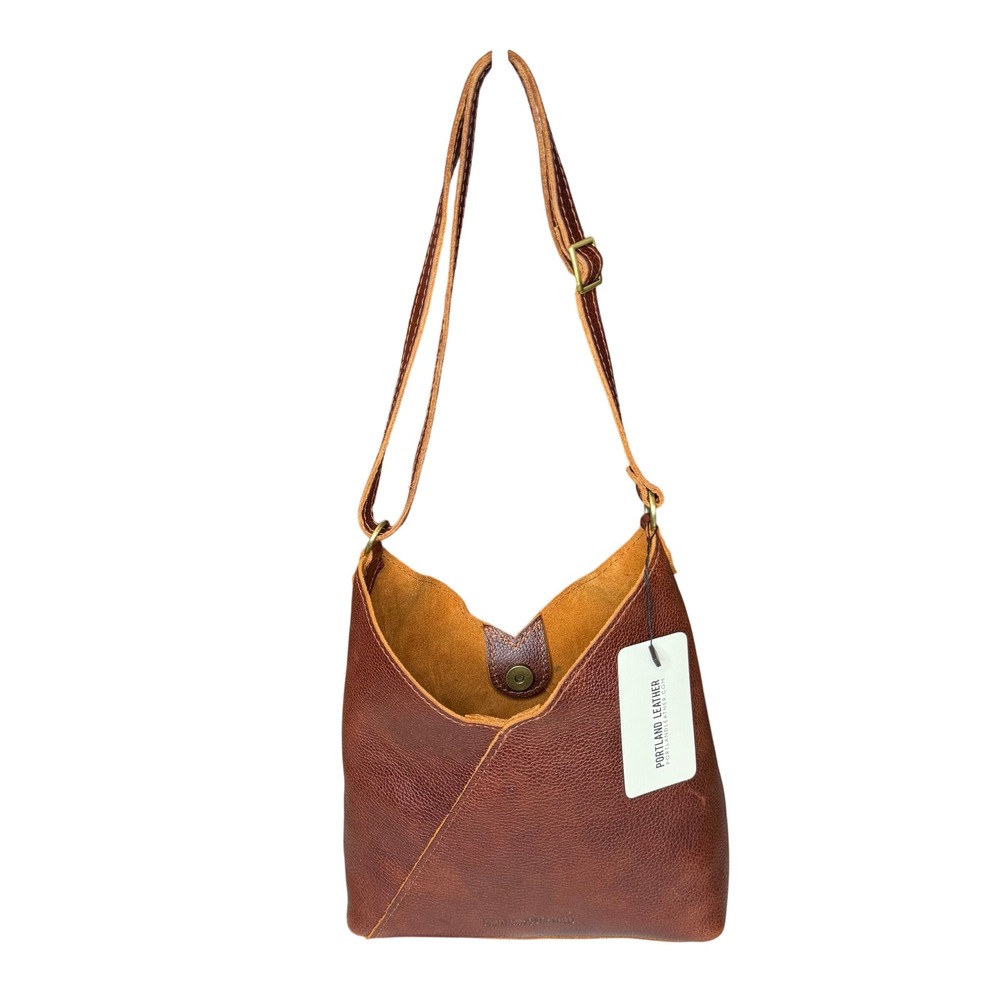 Portland Leather Goods Small Naomi Nutmeg Crossbody Bag + Gray Organizer NWT